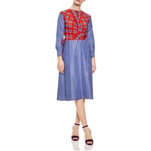 Sandro Isadora Mixed-Print Midi Dress